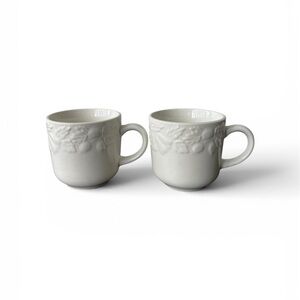 Gibson White Embossed Mugs